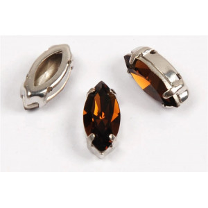 Лодочка Smoked Topaz в оправе (хрусталь)